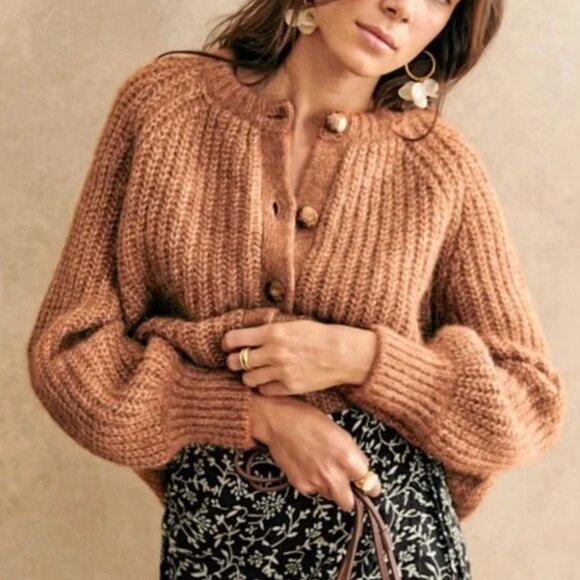 Sezane - Emile Cardigan in Mottled camel - Picture 6 of 6